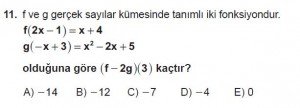 10. Sınıf Matematik kazanım Test 3 soru11