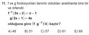 10. Sınıf Matematik kazanım Test 4 soru11
