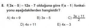 10. Sınıf Matematik kazanım Test 4 soru8