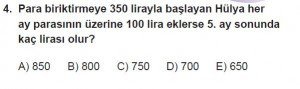 11. Sınıf Temel Matematik kazanım Test 1 soru4