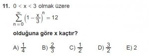 12. Sınıf Matematik kazanım Test 4 soru11