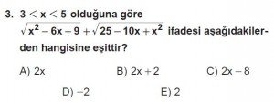 12. Sınıflar Matematik kazanım Test 12 soru3