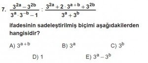 12. Sınıflar Matematik kazanım Test 14 soru7