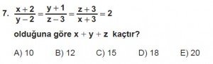 12. Sınıflar Matematik kazanım Test 16 soru7