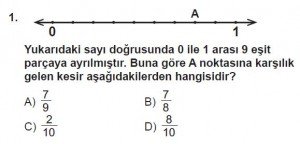 6. Sınıf Matematik kazanım Test 6 soru 1