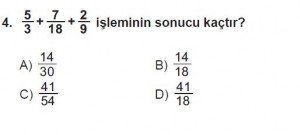 6. Sınıf Matematik kazanım Test 6 soru 4
