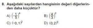 8. Sınıf Matematik kazanım Test 2 soru8