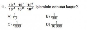 8. Sınıf Matematik kazanım Test 3 soru11