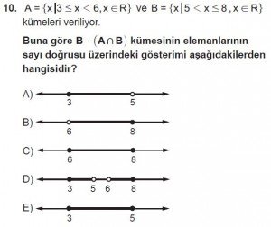 9. Sınıf Matematik kazanım Test 3 soru10
