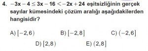 9. Sınıf Matematik kazanım Test 3 soru4