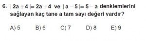 9. Sınıf Matematik kazanım Test 4 soru6