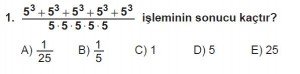 9. Sınıf Matematik kazanım Test 5 soru1
