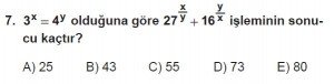 9. Sınıf Matematik kazanım Test 5 soru7