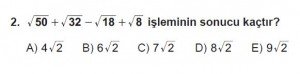 Mezun Matematik kazanım Test 12 soru 2