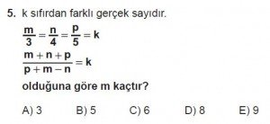 Mezun Matematik kazanım Test 16 soru 5