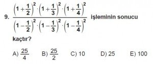 Mezun Matematik kazanım Test 9 soru 9
