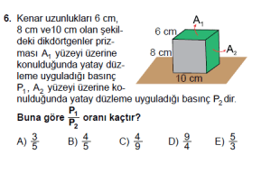 10. Sınıf Fizik Test 1 Soru 6