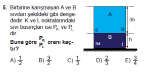 10. Sınıf Fizik Test 3 Soru 5