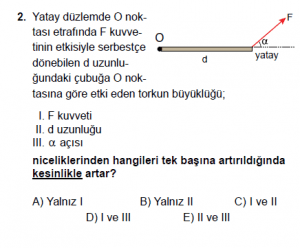 11.Sınıf Fizik test11 soru 2