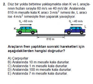 11.Sınıf Fizik test4 soru 2