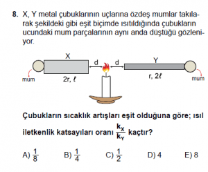 12. Sınıf Fizik Test1 Soru 8