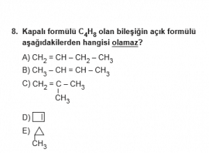 12. Sınıf Kimya Test 10 Soru 8