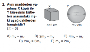 9. Sınıf Fizik Test 6 Soru 2