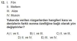 12.lar Sınıf Coğrafya Test 10 Soru-12