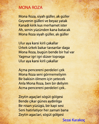 Mona Roza Şiir İncelemesi