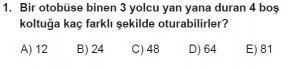 10. Sınıf Matematik kazanım Test 1 soru1
