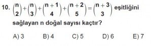 10. Sınıf Matematik kazanım Test 1 soru10