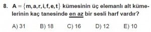 10. Sınıf Matematik kazanım Test 1 soru8