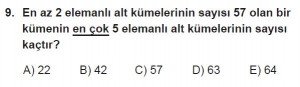 10. Sınıf Matematik kazanım Test 1 soru9
