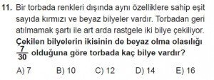 10. Sınıf Matematik kazanım Test 2 soru11
