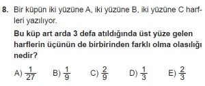 10. Sınıf Matematik kazanım Test 2 soru8
