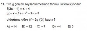 10. Sınıf Matematik kazanım Test 3  soru11