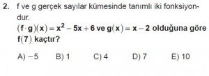 10. Sınıf Matematik kazanım Test 3  soru2