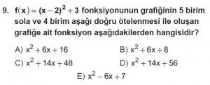 10. Sınıf Matematik kazanım Test 3  soru9