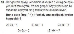 10. Sınıf Matematik kazanım Test 4  soru10