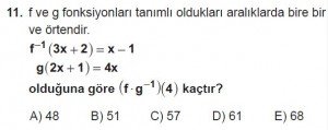 10. Sınıf Matematik kazanım Test 4  soru11