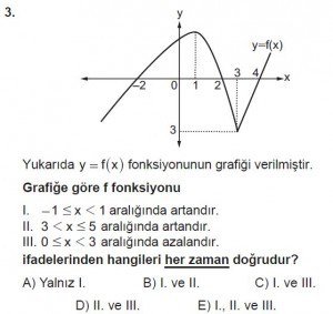 10. Sınıf Matematik kazanım Test 5  soru3