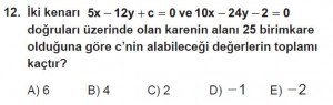 10. Sınıf Matematik kazanım Test 6 soru12