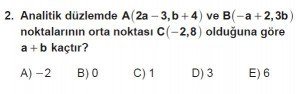 10. Sınıf Matematik kazanım Test 6 soru2
