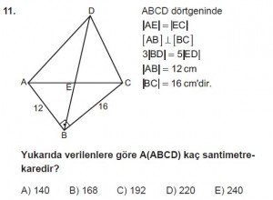 10. Sınıf Matematik kazanım Test 7 soru11