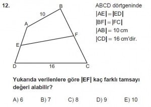 10. Sınıf Matematik kazanım Test 7 soru12