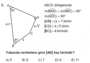 10. Sınıf Matematik kazanım Test 7 soru5