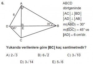 10. Sınıf Matematik kazanım Test 7 soru6