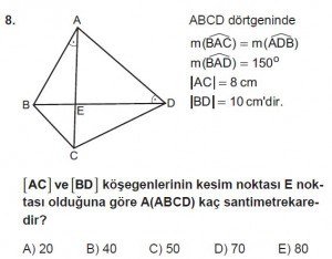 10. Sınıf Matematik kazanım Test 7 soru8