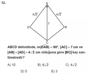 10. Sınıf Matematik kazanım Test 8 soru12