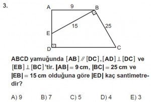 10. Sınıf Matematik kazanım Test 8 soru3